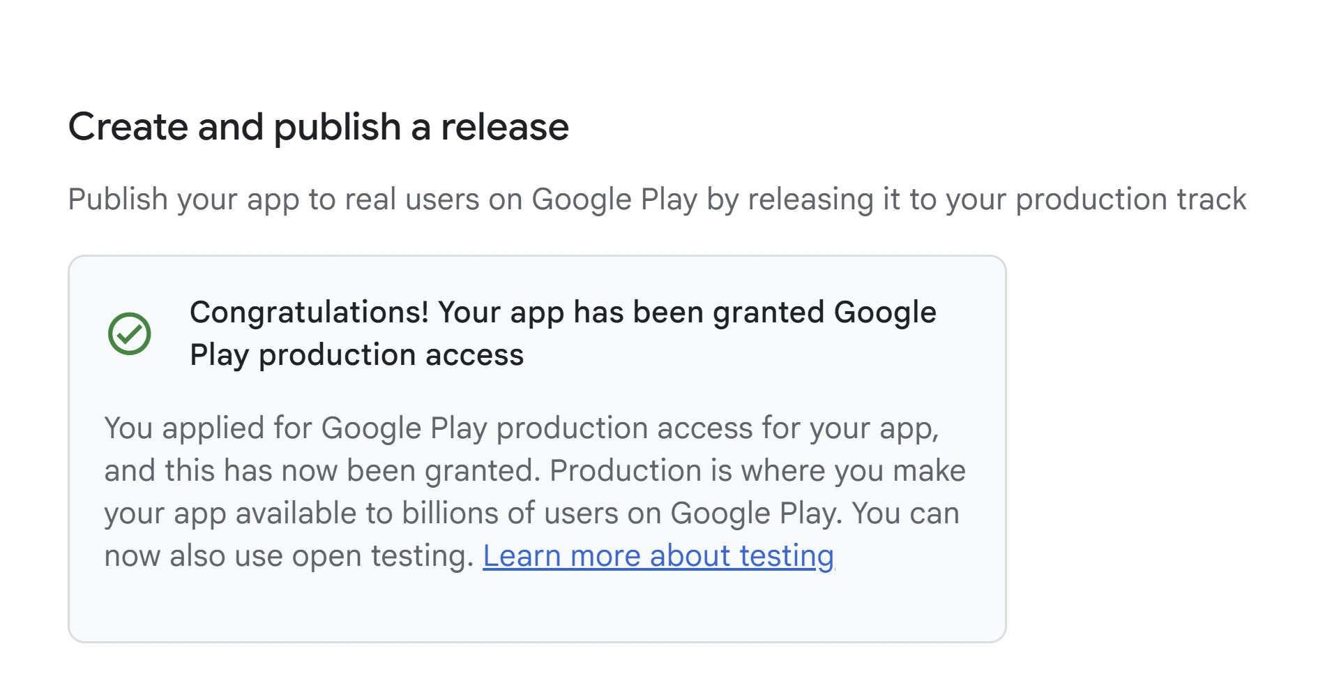 Google Play closed testing approved successfully